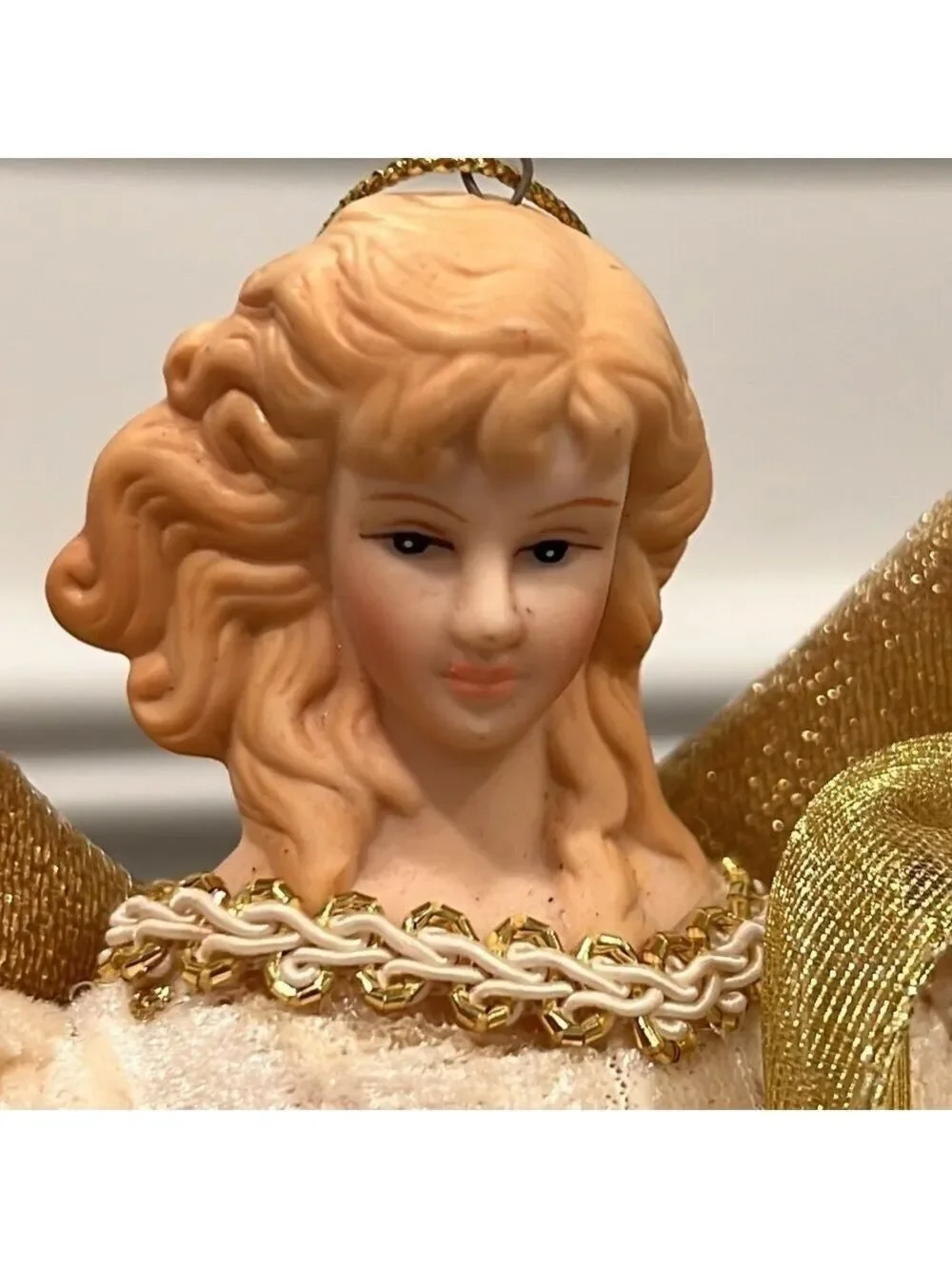 Vintage Porcelain Ceramic Angel Ornaments Bundle of 2